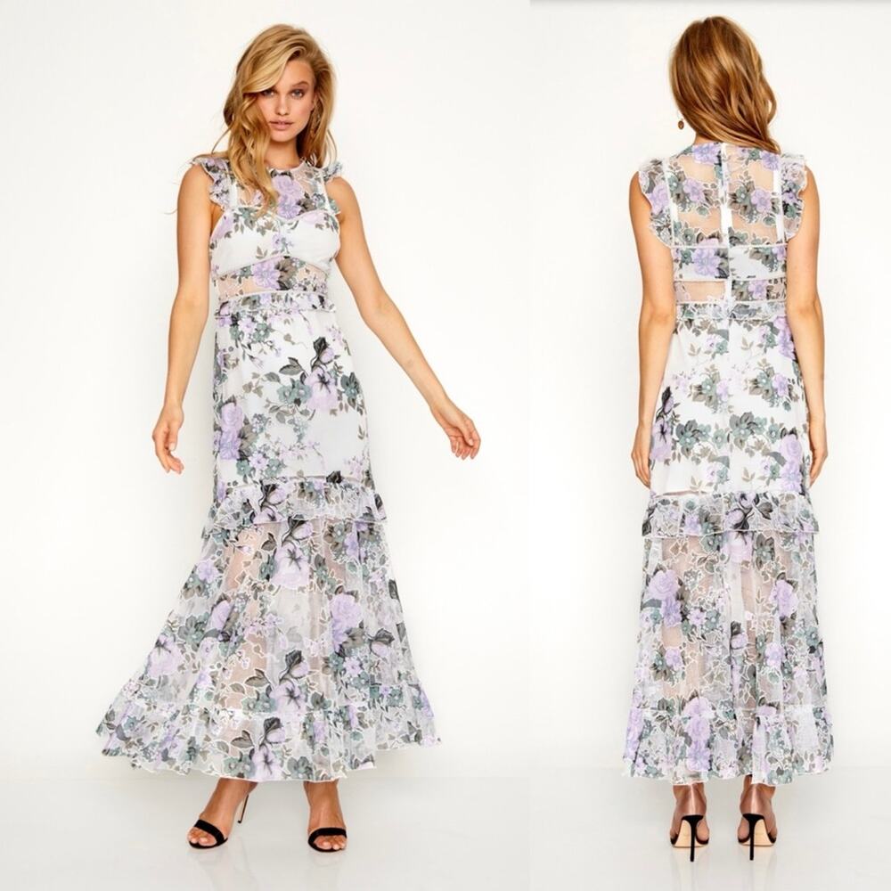 Alice McCall Oh So Lovely Dress Midi Floral Lavender Size 6